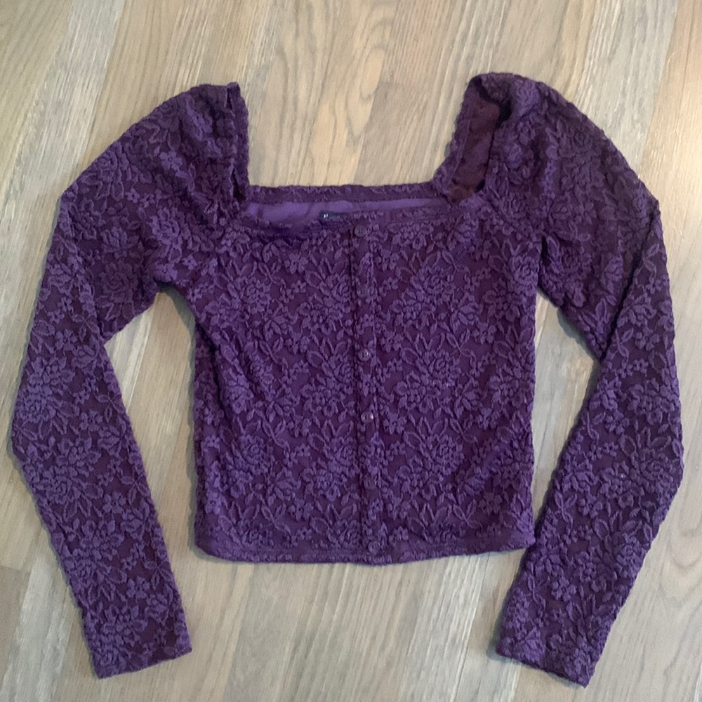 Abercrombie & Fitch size S purple lace top